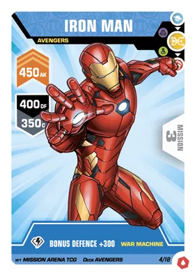 Card Iron Man Marvel Mission Arena